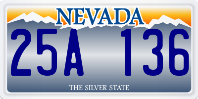 NV license plate 25A136