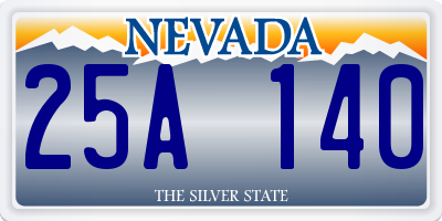 NV license plate 25A140