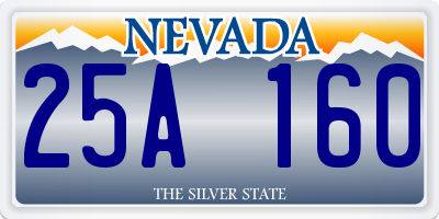 NV license plate 25A160