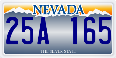 NV license plate 25A165