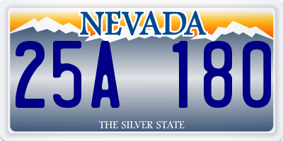 NV license plate 25A180