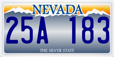NV license plate 25A183