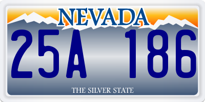 NV license plate 25A186