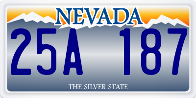 NV license plate 25A187
