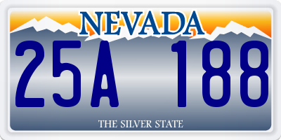 NV license plate 25A188