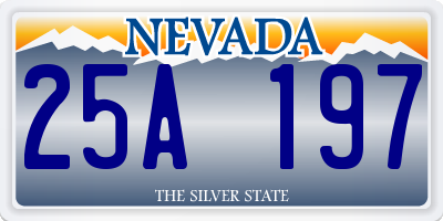 NV license plate 25A197