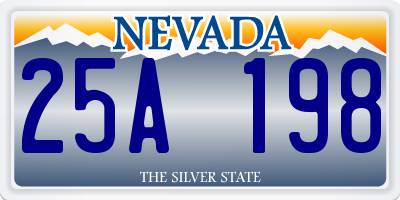 NV license plate 25A198
