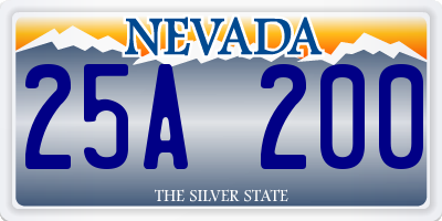 NV license plate 25A200