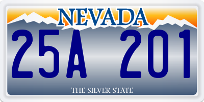NV license plate 25A201