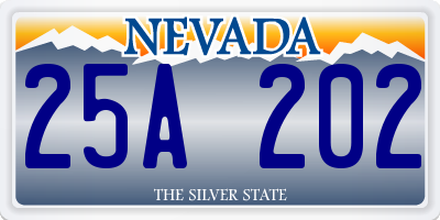 NV license plate 25A202