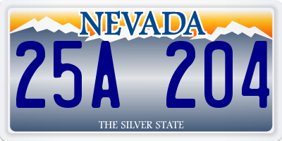 NV license plate 25A204