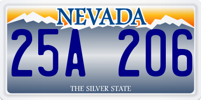 NV license plate 25A206