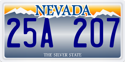 NV license plate 25A207