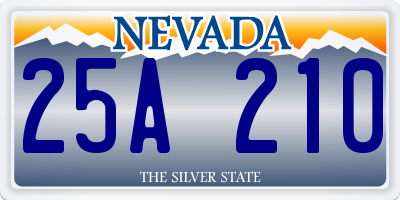 NV license plate 25A210