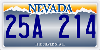NV license plate 25A214