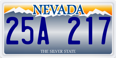 NV license plate 25A217