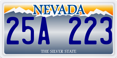 NV license plate 25A223