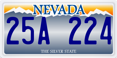 NV license plate 25A224