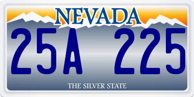 NV license plate 25A225
