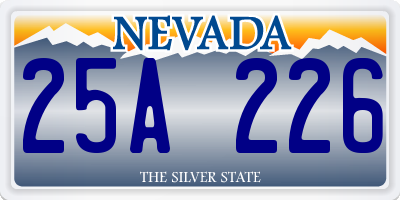 NV license plate 25A226