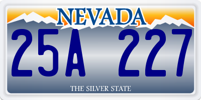 NV license plate 25A227