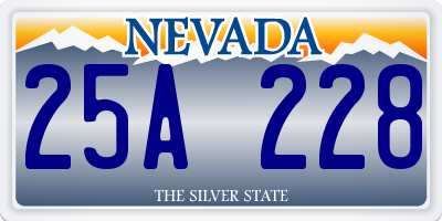 NV license plate 25A228