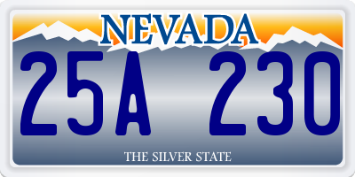 NV license plate 25A230