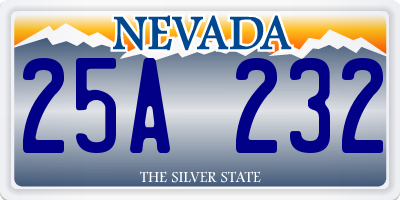 NV license plate 25A232