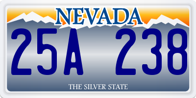 NV license plate 25A238