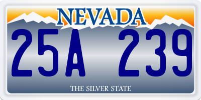 NV license plate 25A239