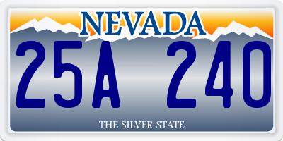 NV license plate 25A240