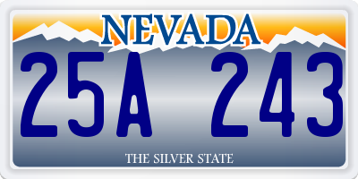NV license plate 25A243