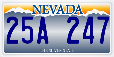 NV license plate 25A247