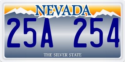 NV license plate 25A254