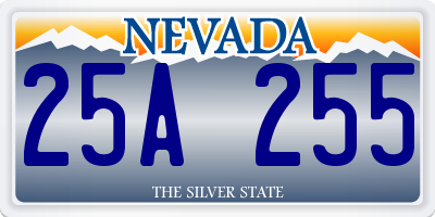 NV license plate 25A255
