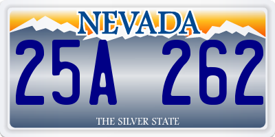 NV license plate 25A262