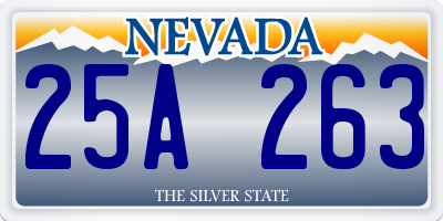 NV license plate 25A263