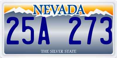 NV license plate 25A273