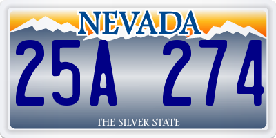 NV license plate 25A274