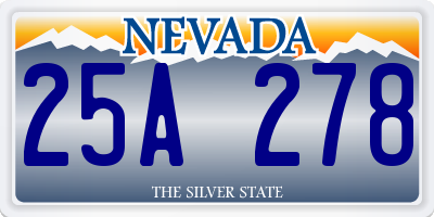 NV license plate 25A278