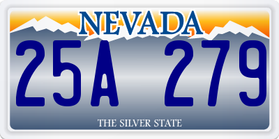 NV license plate 25A279