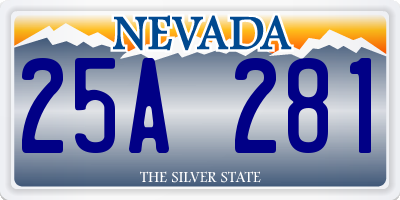 NV license plate 25A281