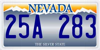 NV license plate 25A283