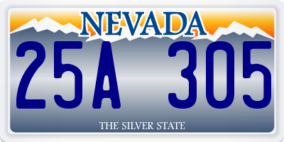 NV license plate 25A305
