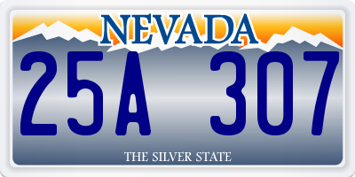 NV license plate 25A307
