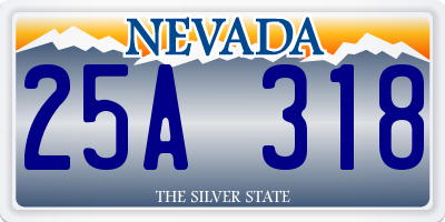 NV license plate 25A318