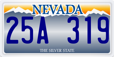 NV license plate 25A319