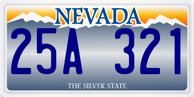 NV license plate 25A321