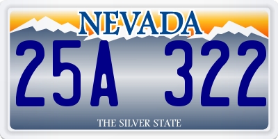 NV license plate 25A322