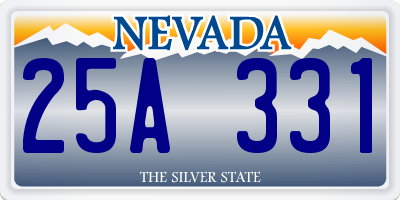 NV license plate 25A331